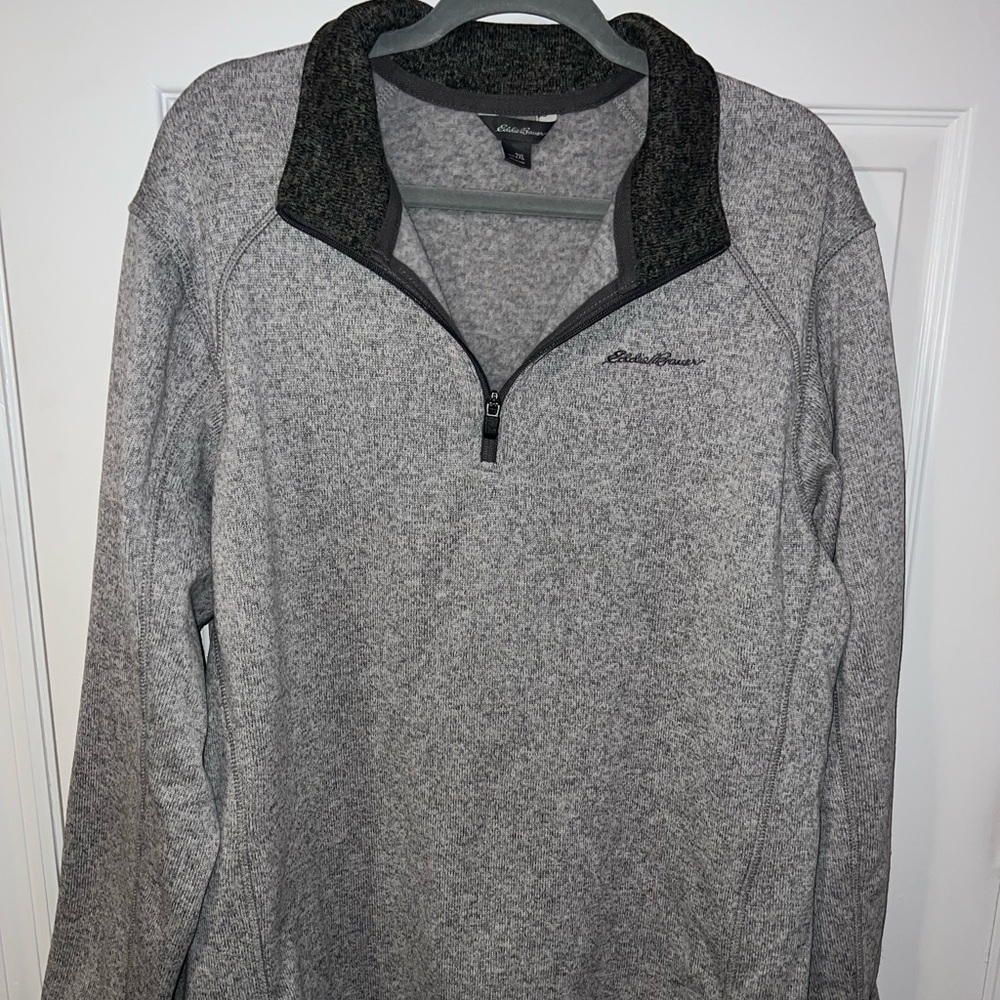 Mens Eddie Bauer fleece grey quarter zip size XXL